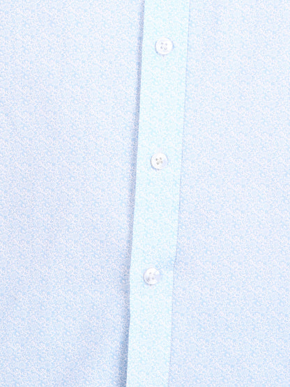 Floral Printed Blue Slim Fit Shirt