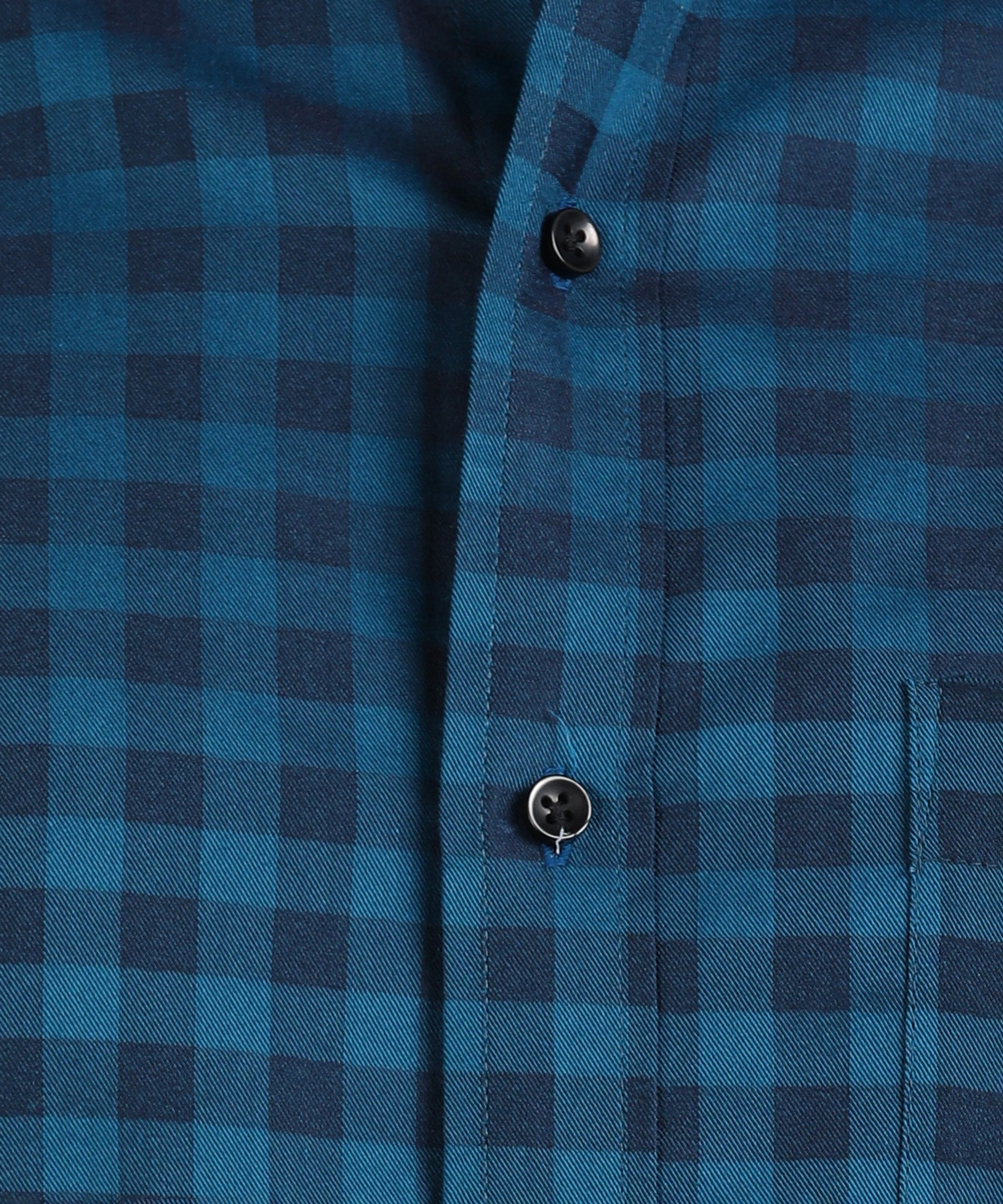 Royal Blue Checked Slim Fit Shirt