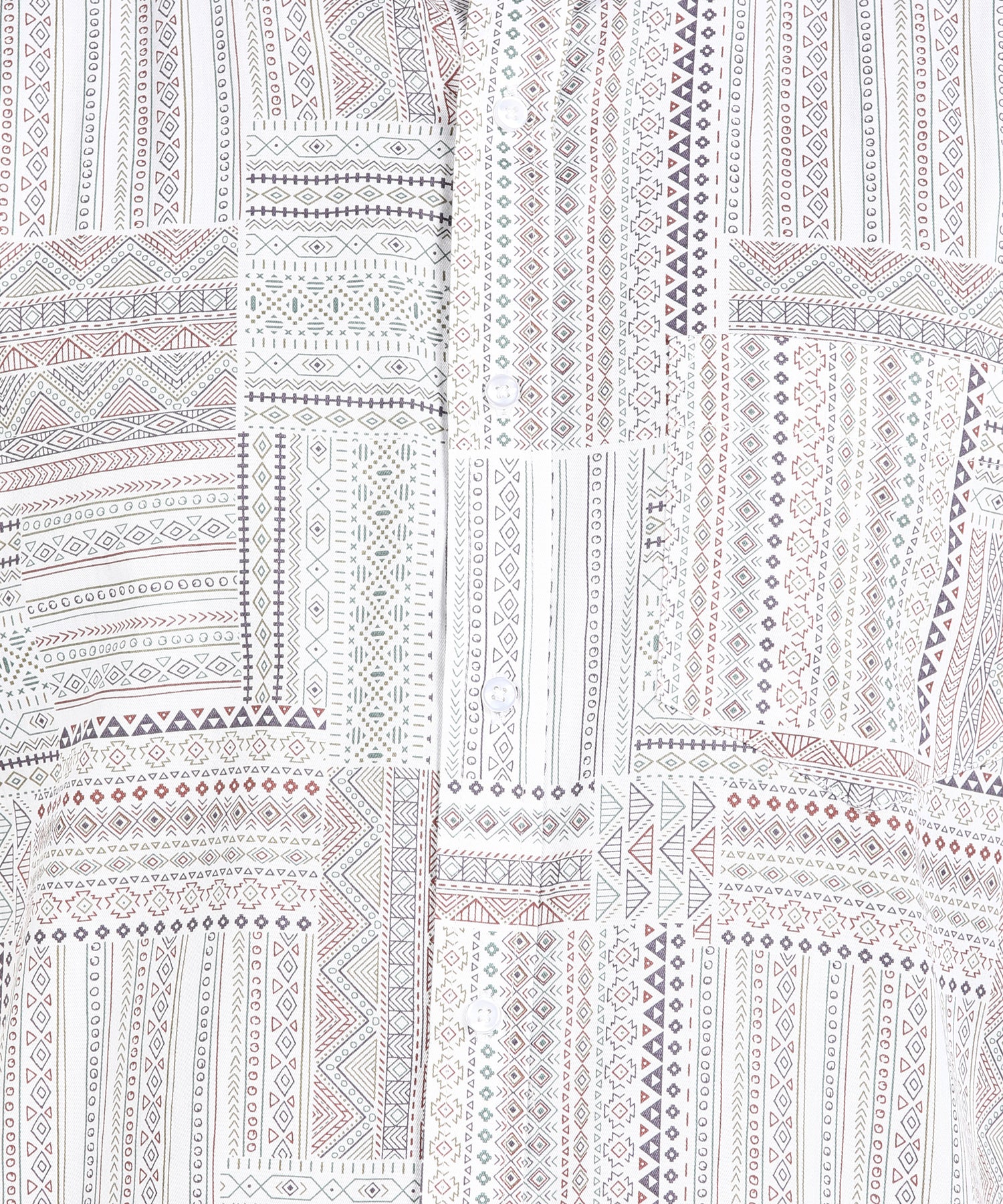 Off White Indian Prints Half Slim Fit Shirt