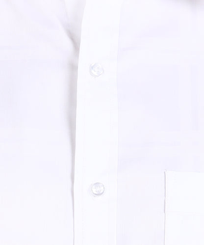 Self Design White Slim Fit Shirt