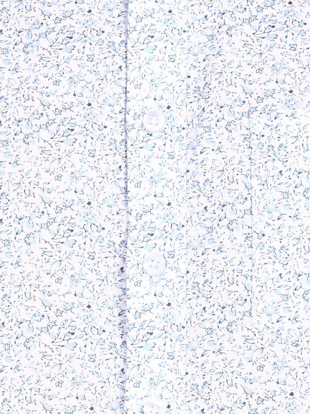 Blue Floral Printed Slim Fit Shirt