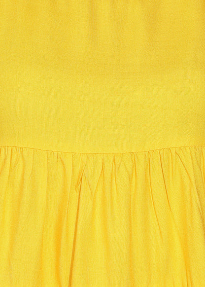 Sleeveless Sunshine Yellow Tiered Top