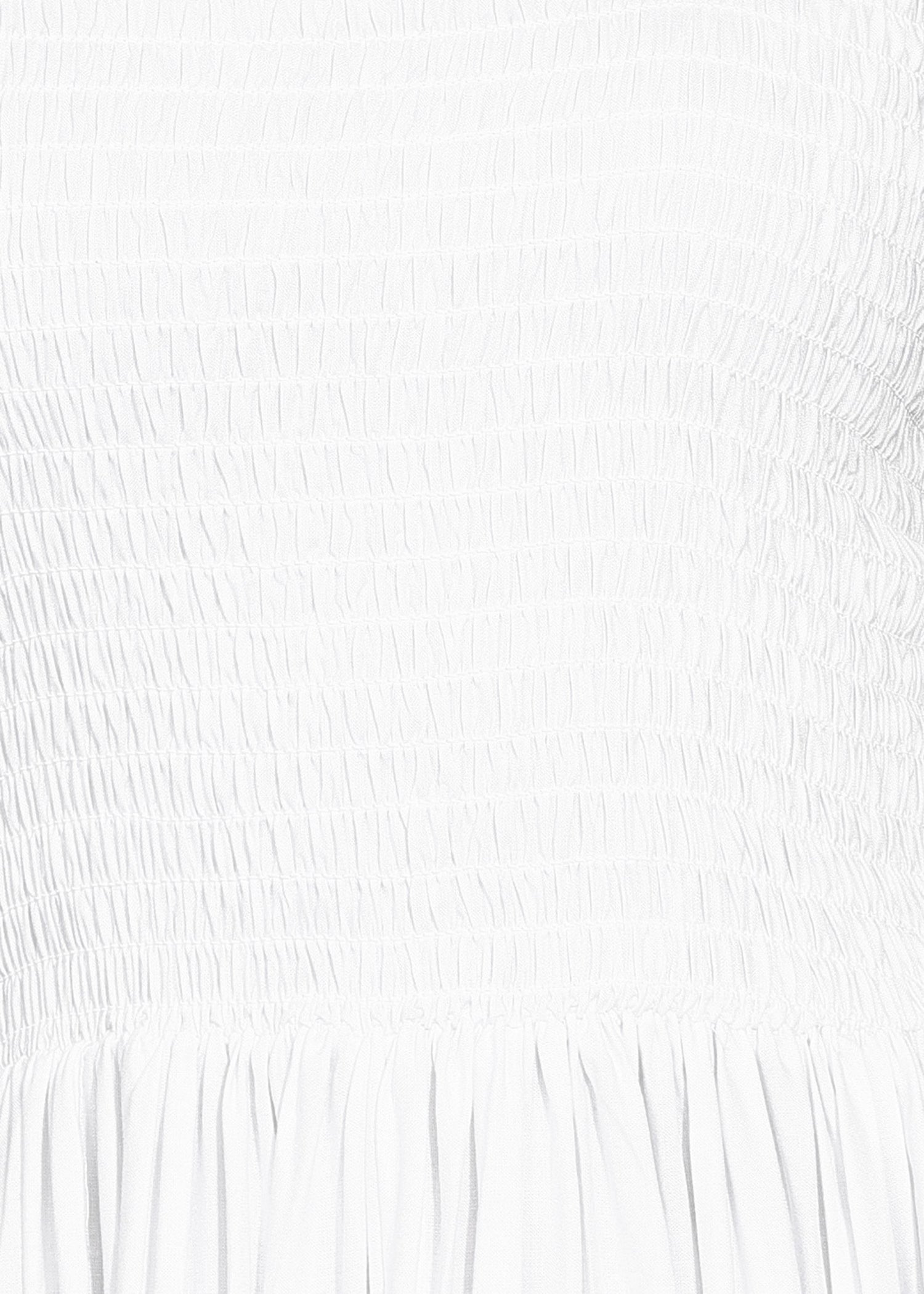 White Sleeveless Smocking Maxi Dress