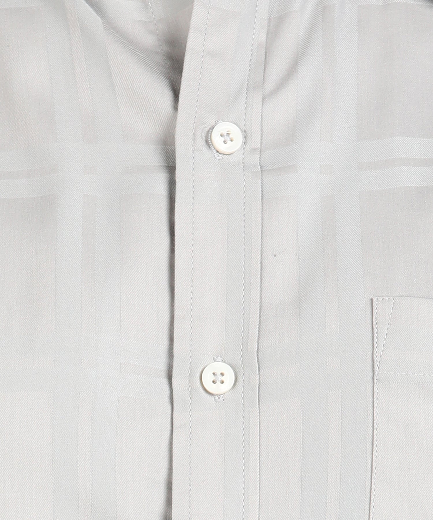 Self Design Grey Slim Fit Shirt