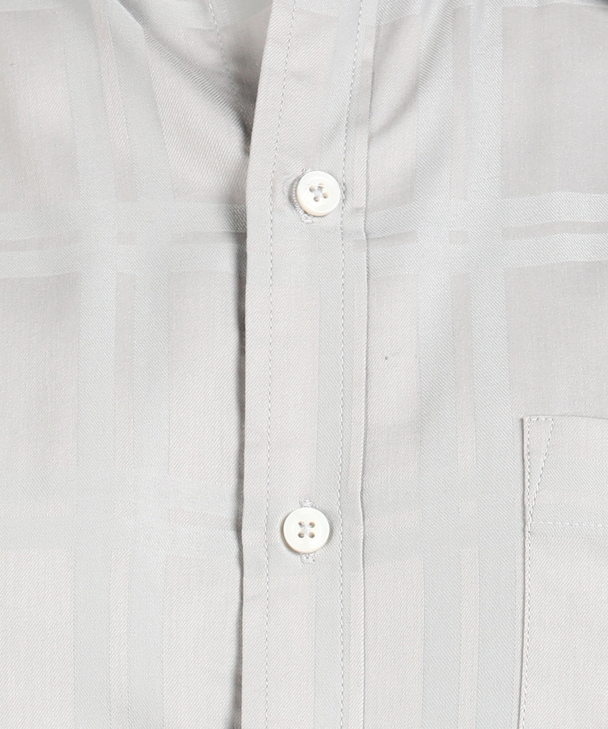 Self Design Grey Slim Fit Shirt