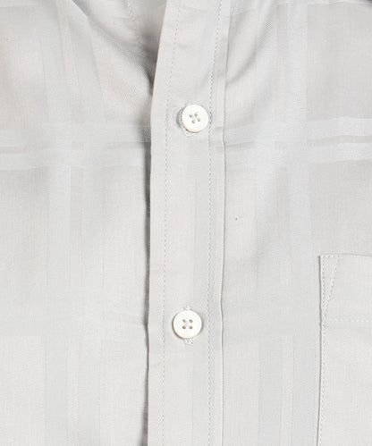 Self Design Grey Slim Fit Shirt
