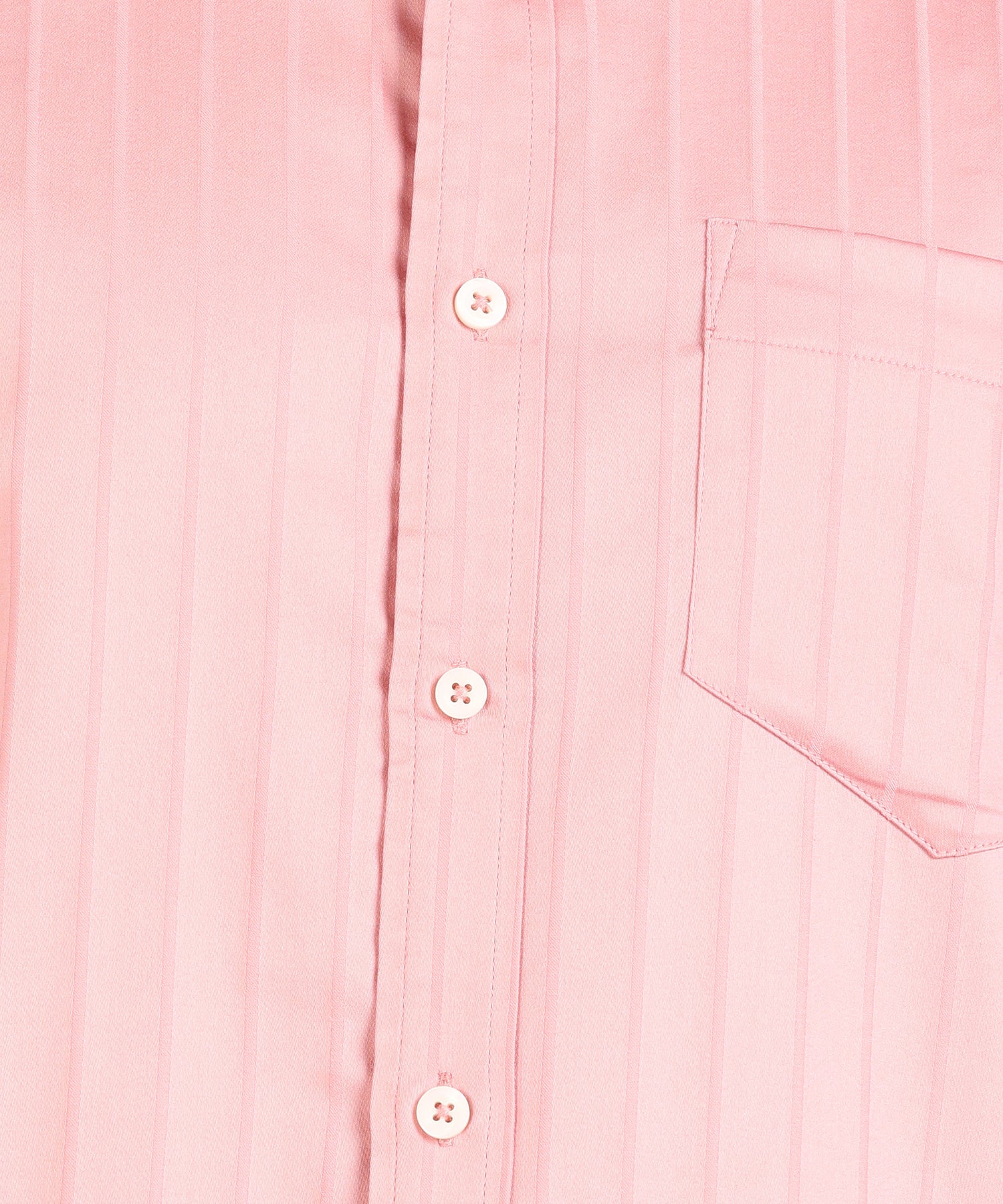 Self Striped Peach Slim Fit Shirt