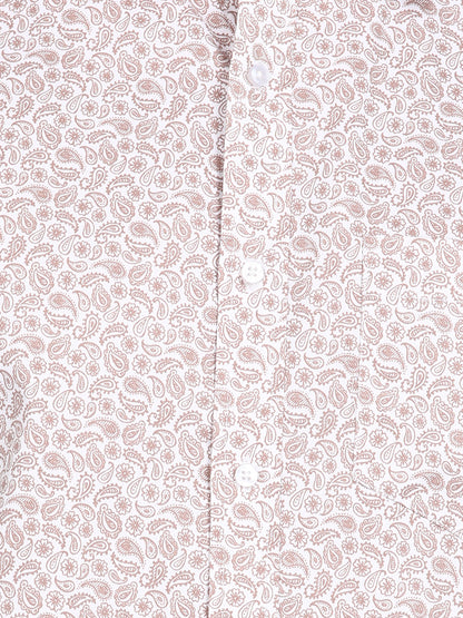 Brown Indian Print Printed Slim Fit Shirt