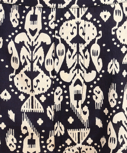 Navy Blue Printed Three Piece Set