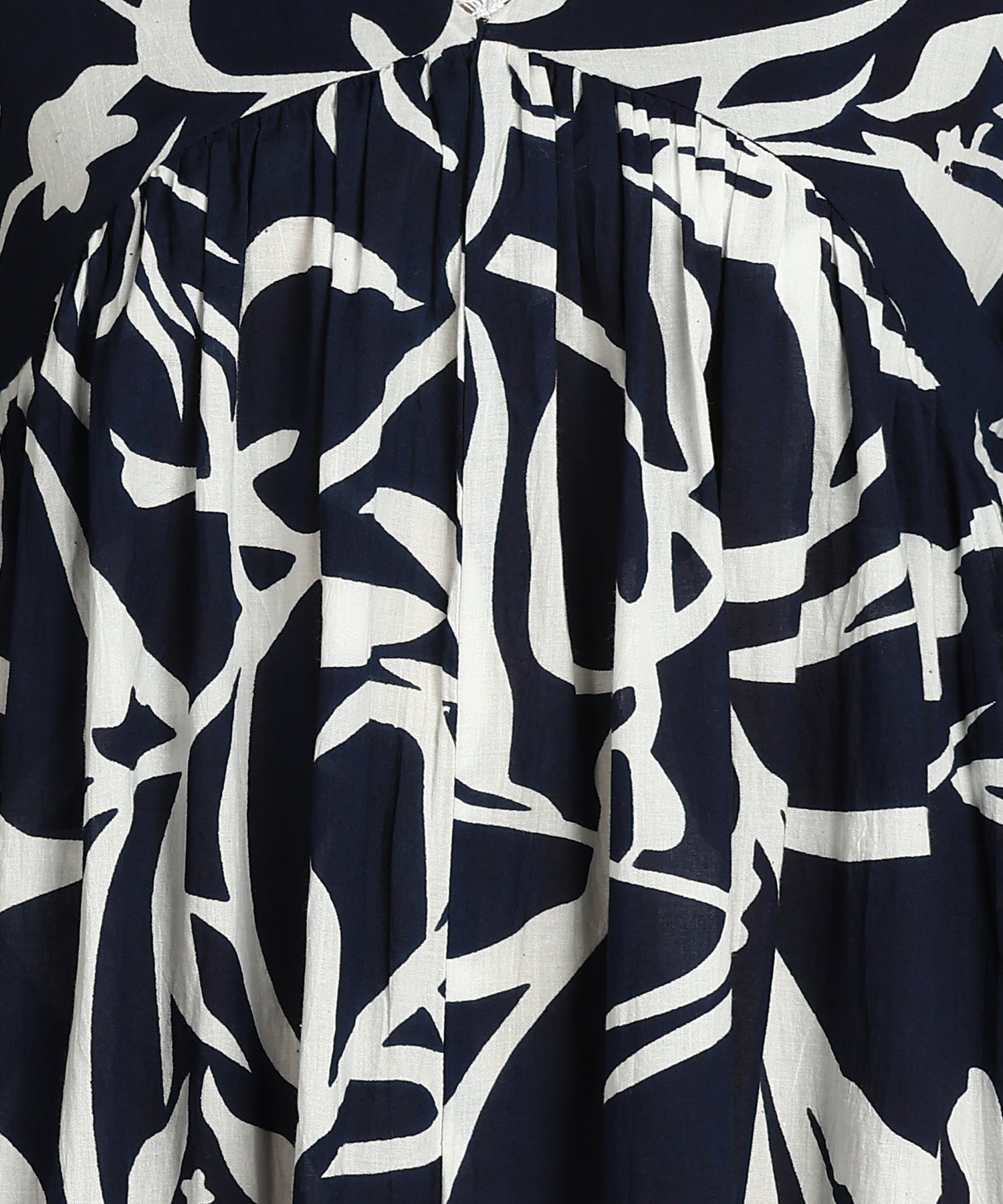 Navy Blue &amp; White Printed Maternity Wear Midi Dress