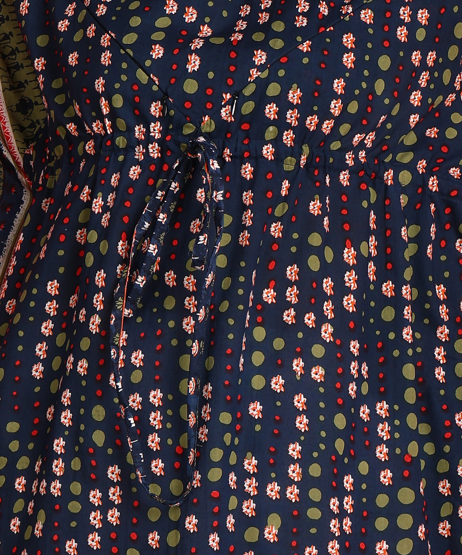 Navy Blue &amp; Red Printed Maternity Wear Kaftan