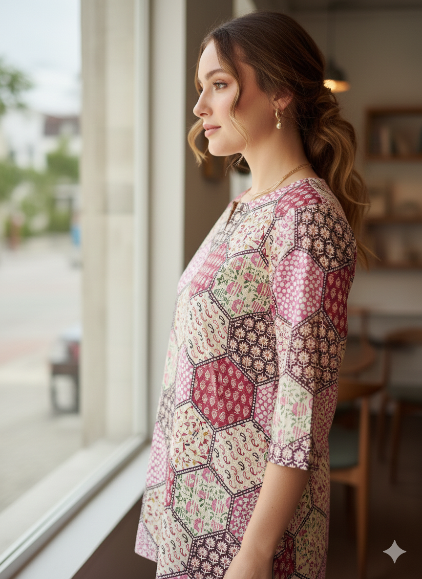 Multicolour Short Kurti