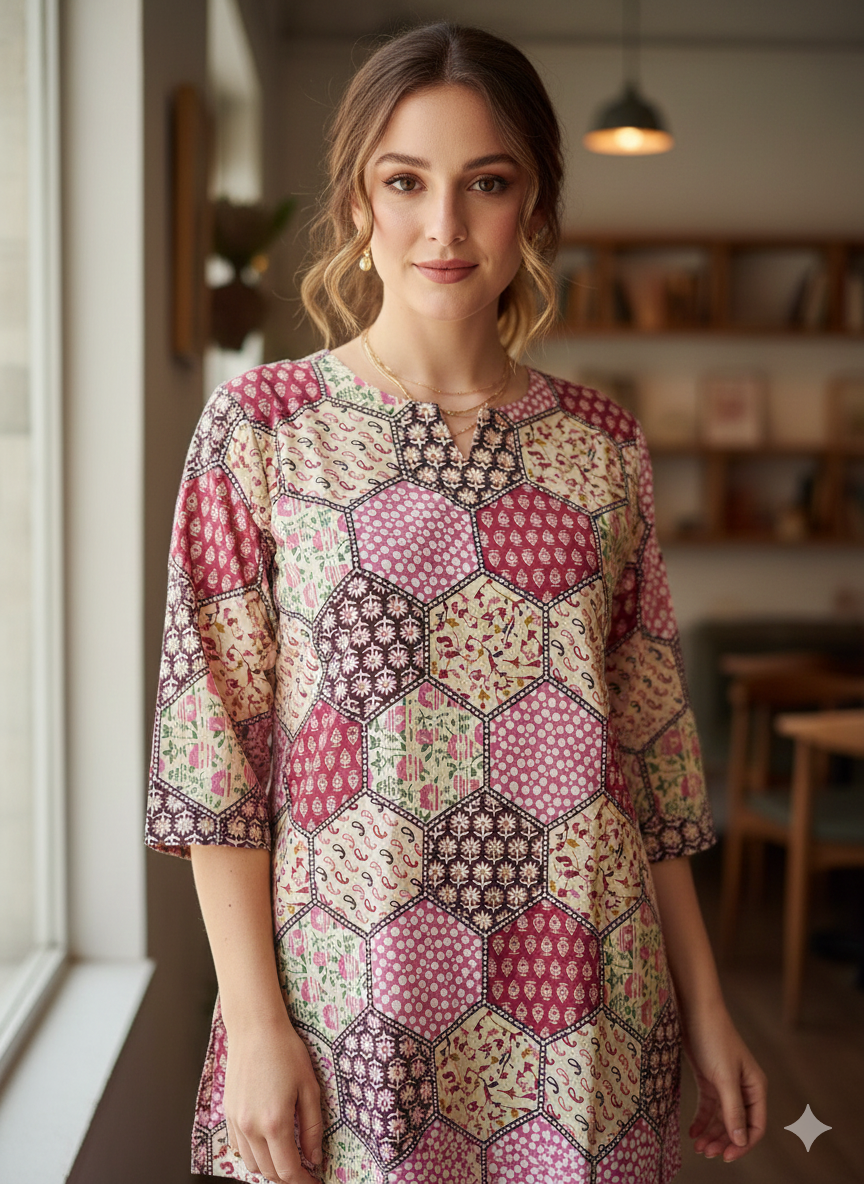 Multicolour Short Kurti