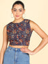 Floral Printed Back Tie-up Crop Top - Znxclothing