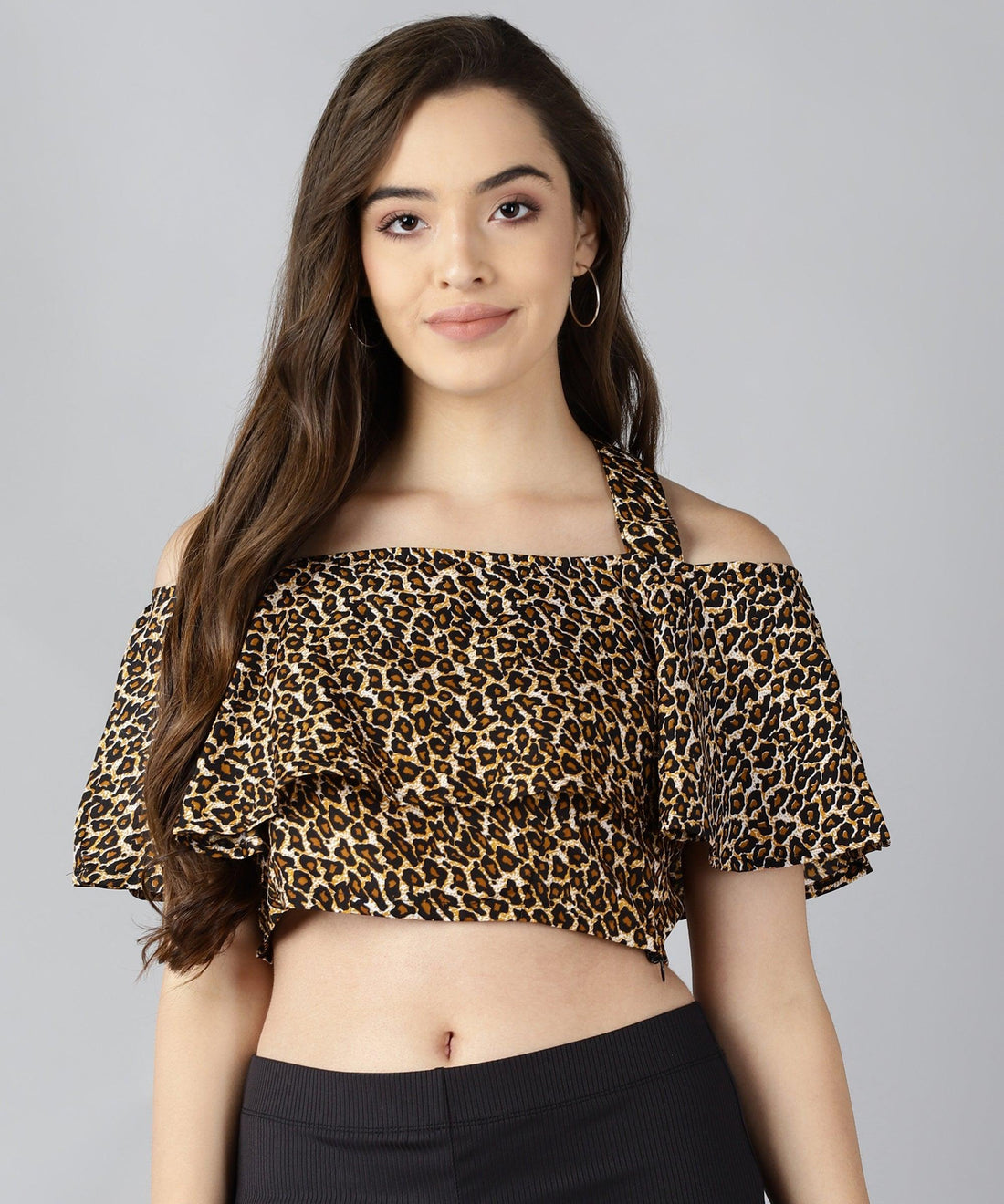 Women Tiger Print Shoulder Straps Top - Znxclothing