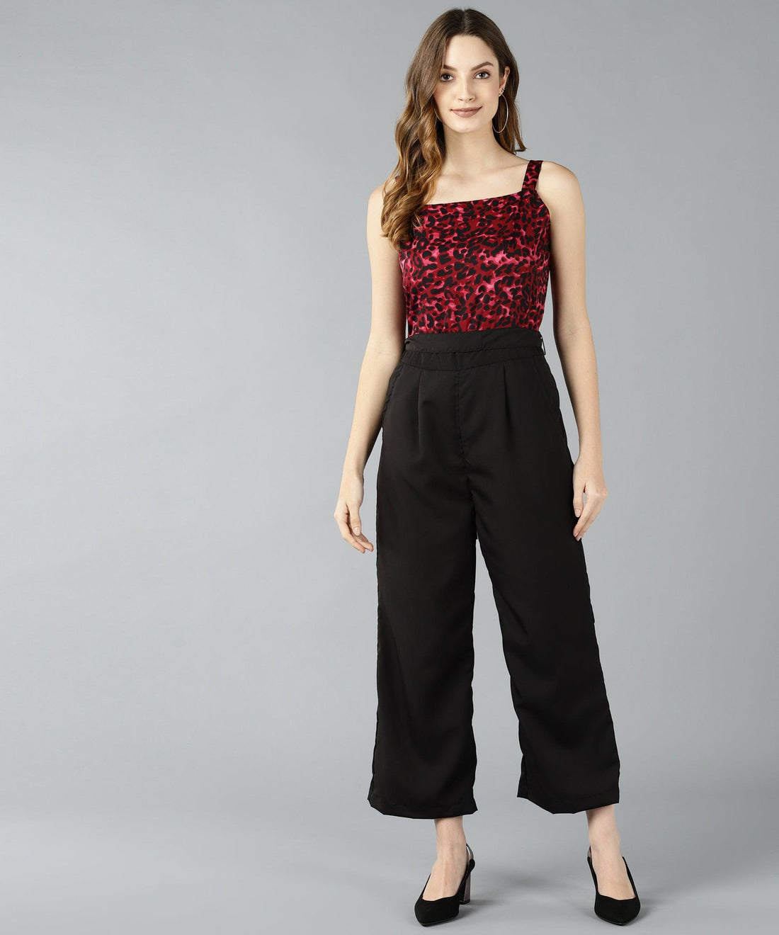 Znx Women Pink Animal Printed Jumpsuit - Znxclothing