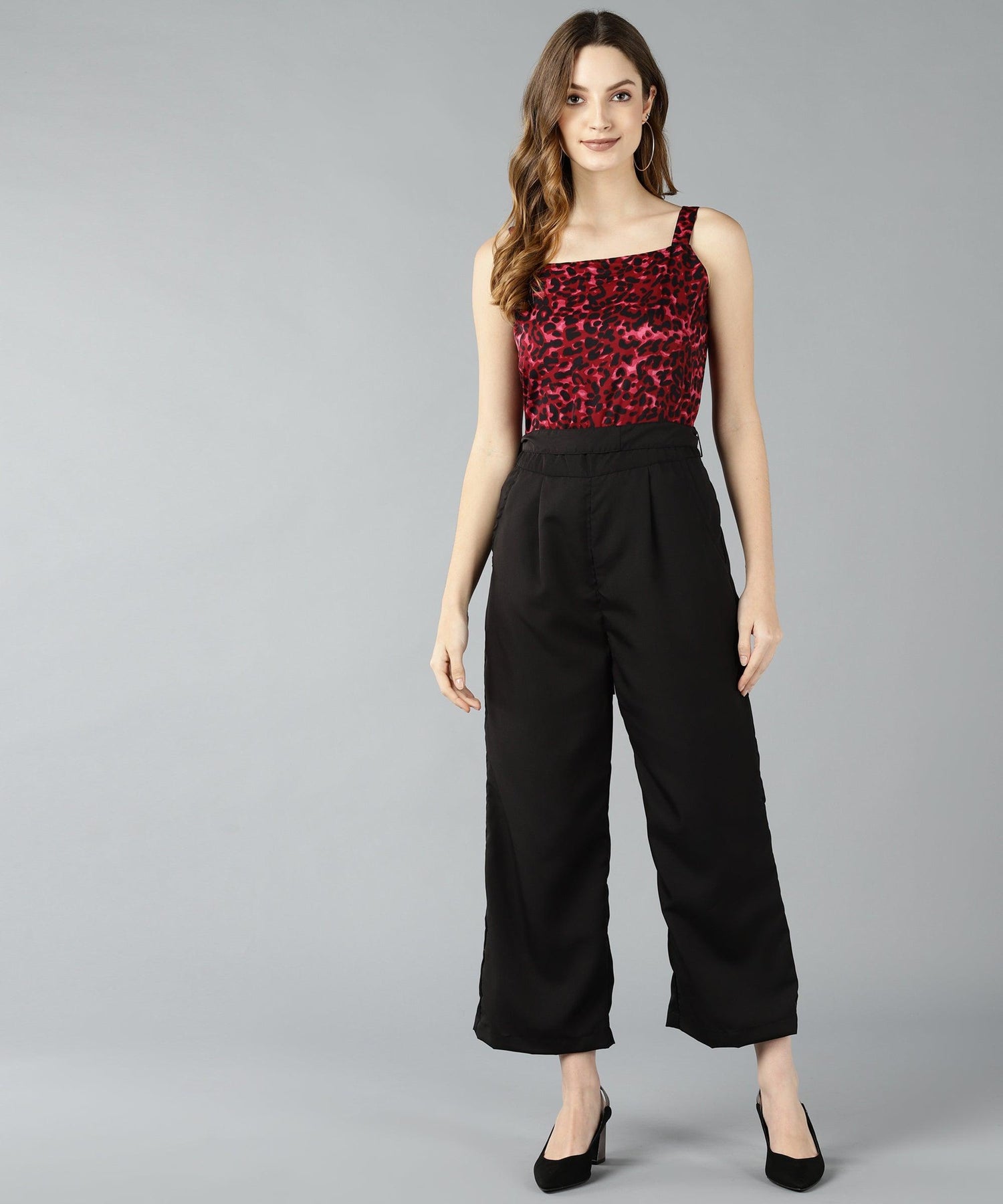 Znx Women Pink Animal Printed Jumpsuit - Znxclothing