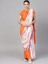 Orange Shibori Printed Palazzo Saree With Blouse - Znxclothing