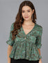 Ethnic Motifs Printed Green Top - Znxclothing