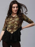 Olive & Black Printed Tunic - Znxclothing