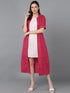 Solid White Dress With Bhandhani Printed Jacket - Znxclothing