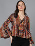 Multicolor Tie-up Top - Znxclothing