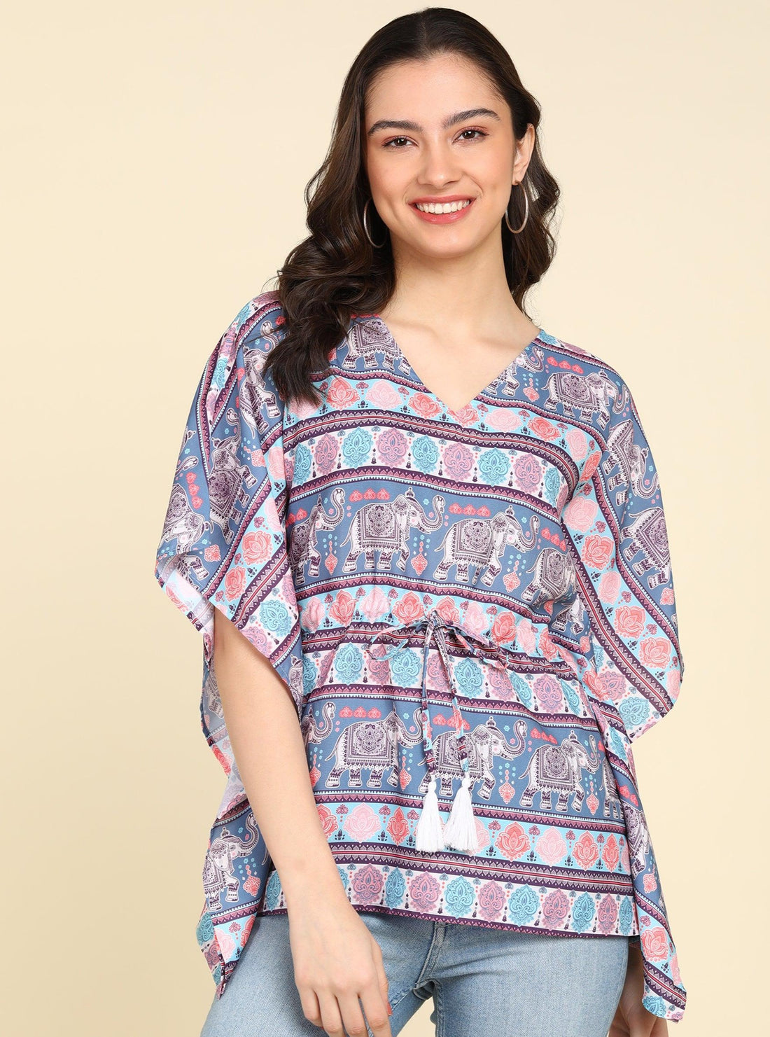 Ethnic Motifs Printed Kaftan Top - Znxclothing