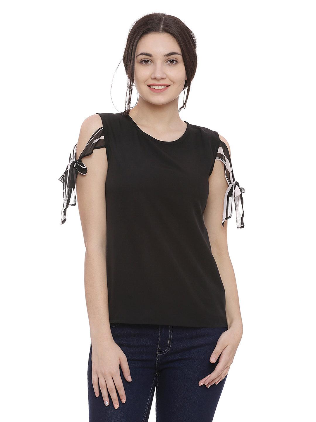 Women Black Sleeveless Top - Znxclothing