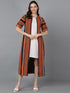 Solid White Dress With Trible Printed Jacket - Znxclothing
