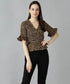 Znx Women Tiger Printed bell Sleeve Top - Znxclothing