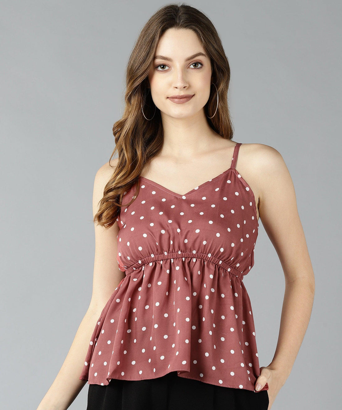 Znx Women Dot Printed Pink Top - Znxclothing