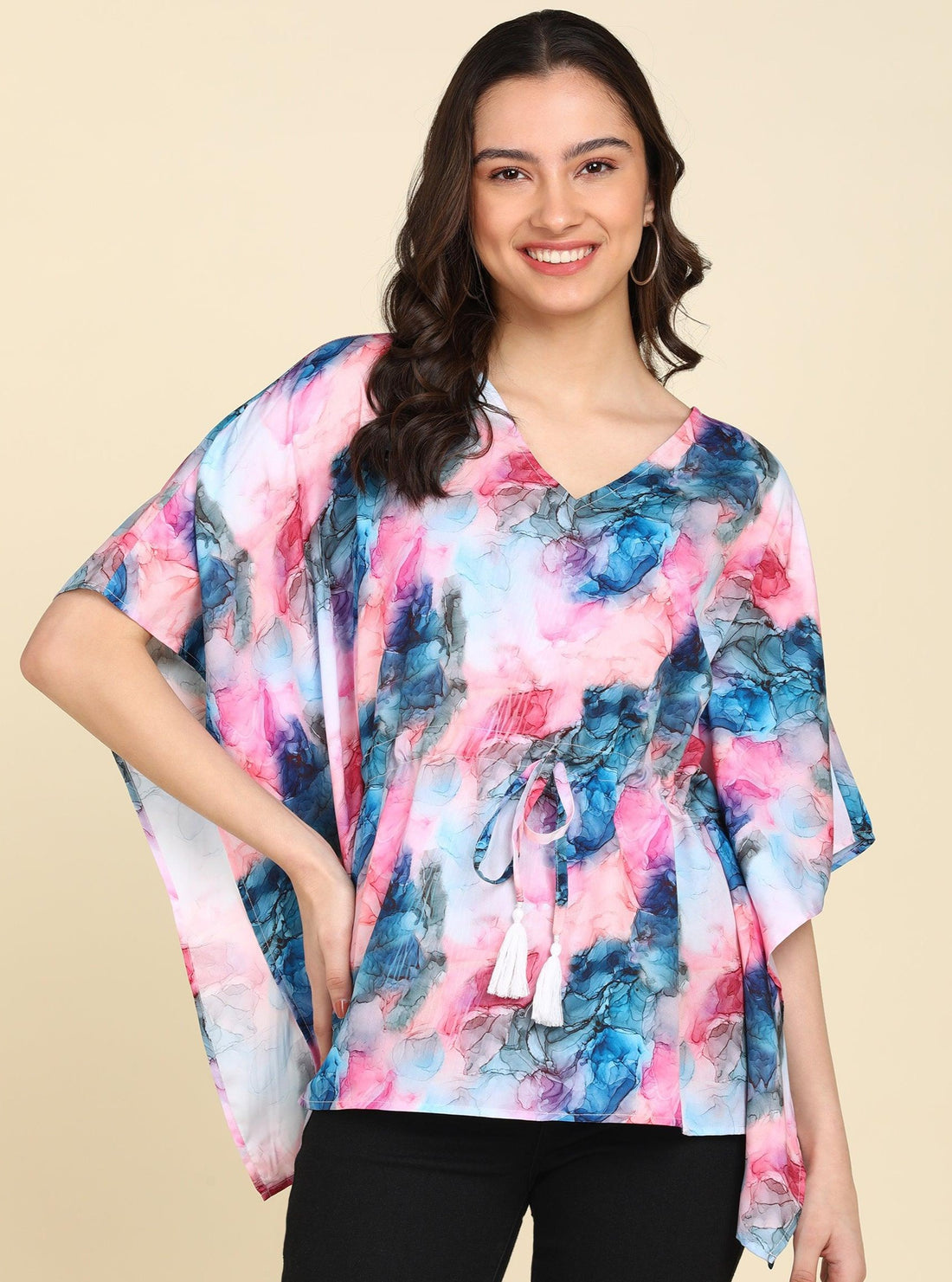 Multi Color Ombre Printed Kaftan Top - Znxclothing