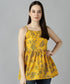 Znx Women Yellow Gold Printed Top - Znxclothing