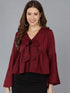 Maroon Printed Top - Znxclothing