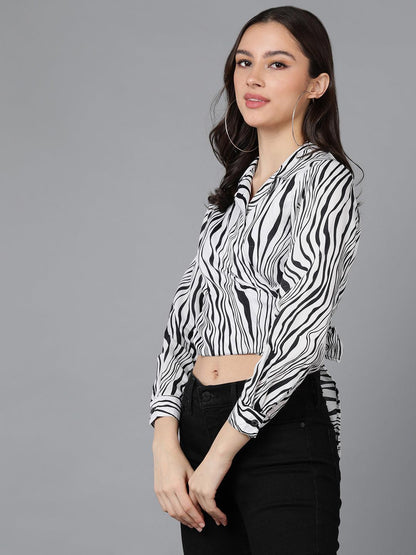 Zebra Printed Wrap Top - Znxclothing