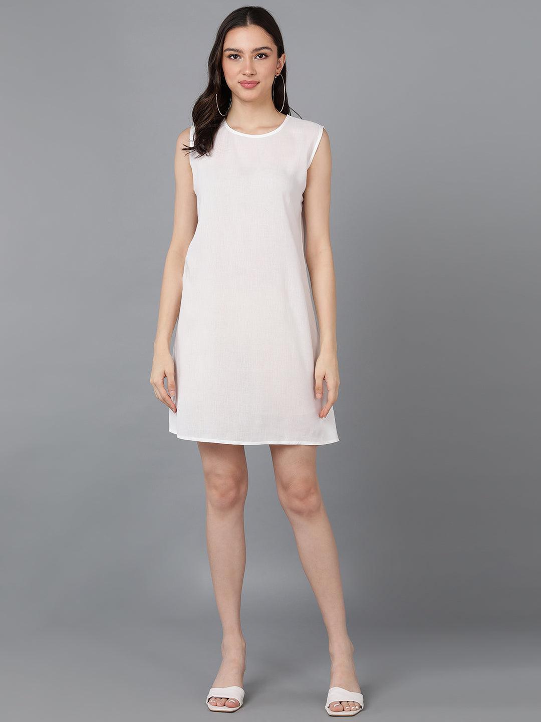 Solid White Dress With Bhandhani Printed Jacket - Znxclothing