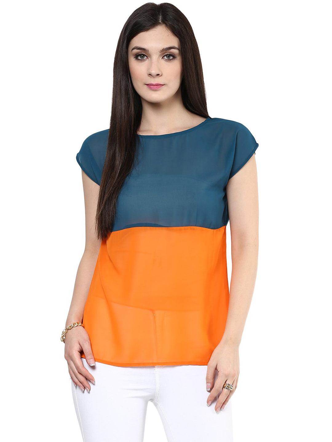 Vibrant Color-Block Top - Znxclothing