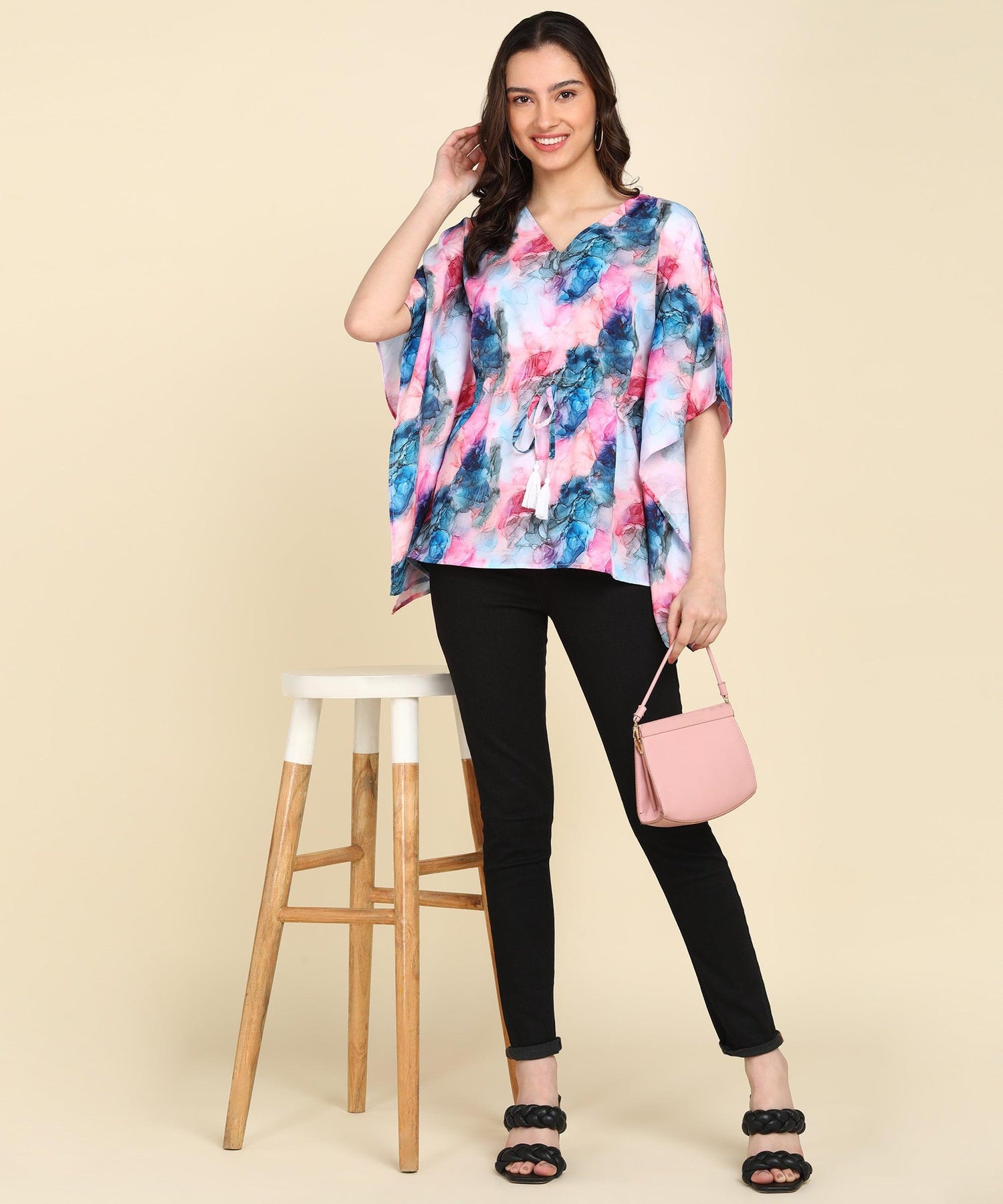 Multi Color Ombre Printed Kaftan Top - Znxclothing