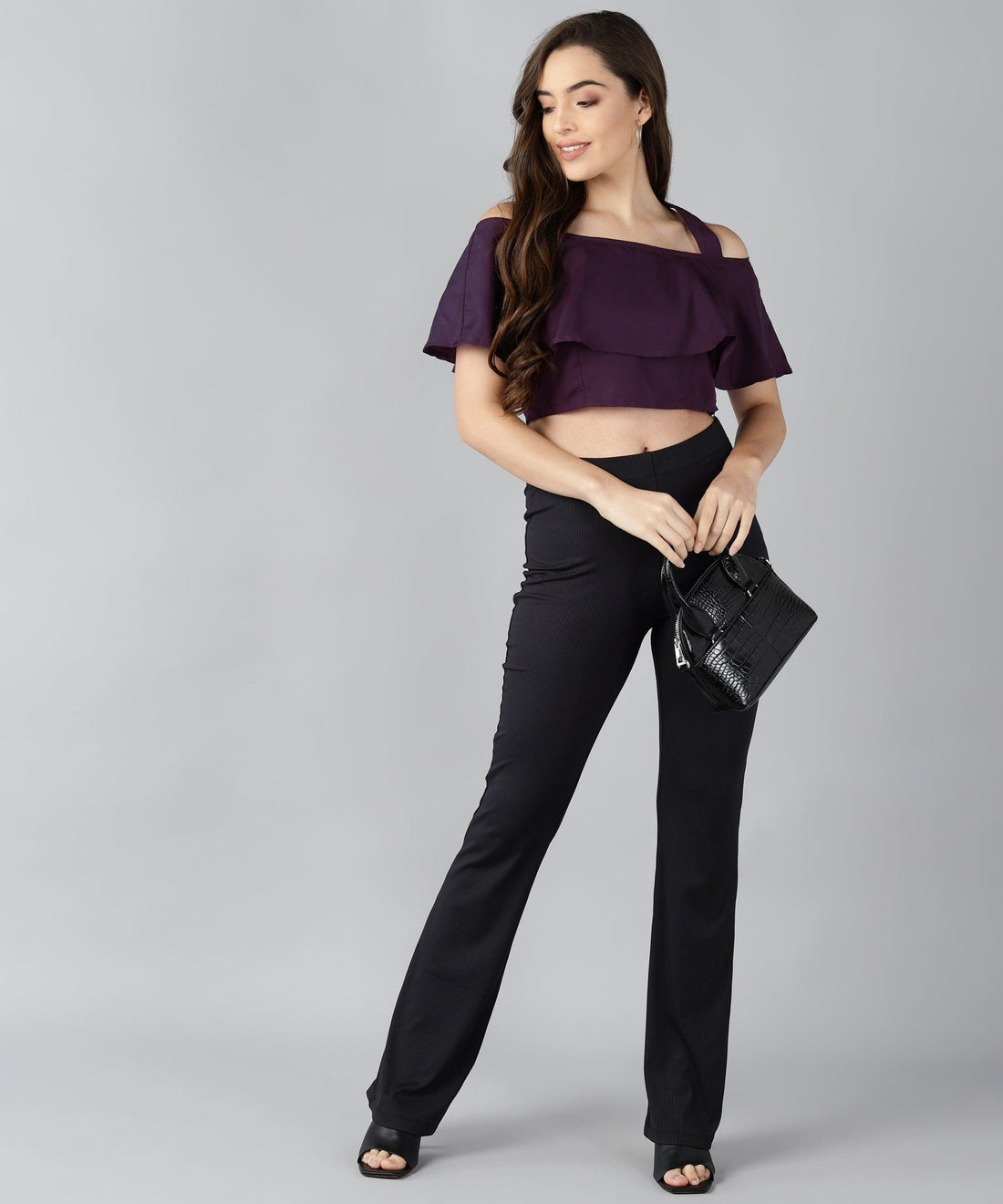 Women Shoulder Straps Maroon Solid Top - Znxclothing