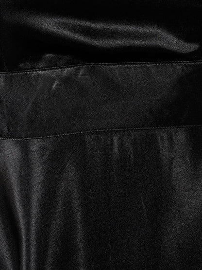 Znx Women Black Satin Designer Long Dress - Znxclothing