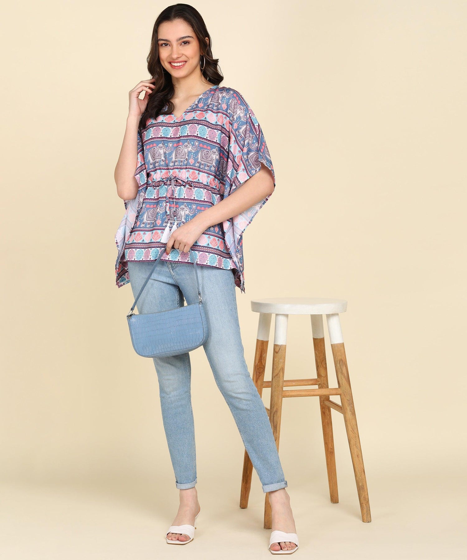Ethnic Motifs Printed Kaftan Top - Znxclothing