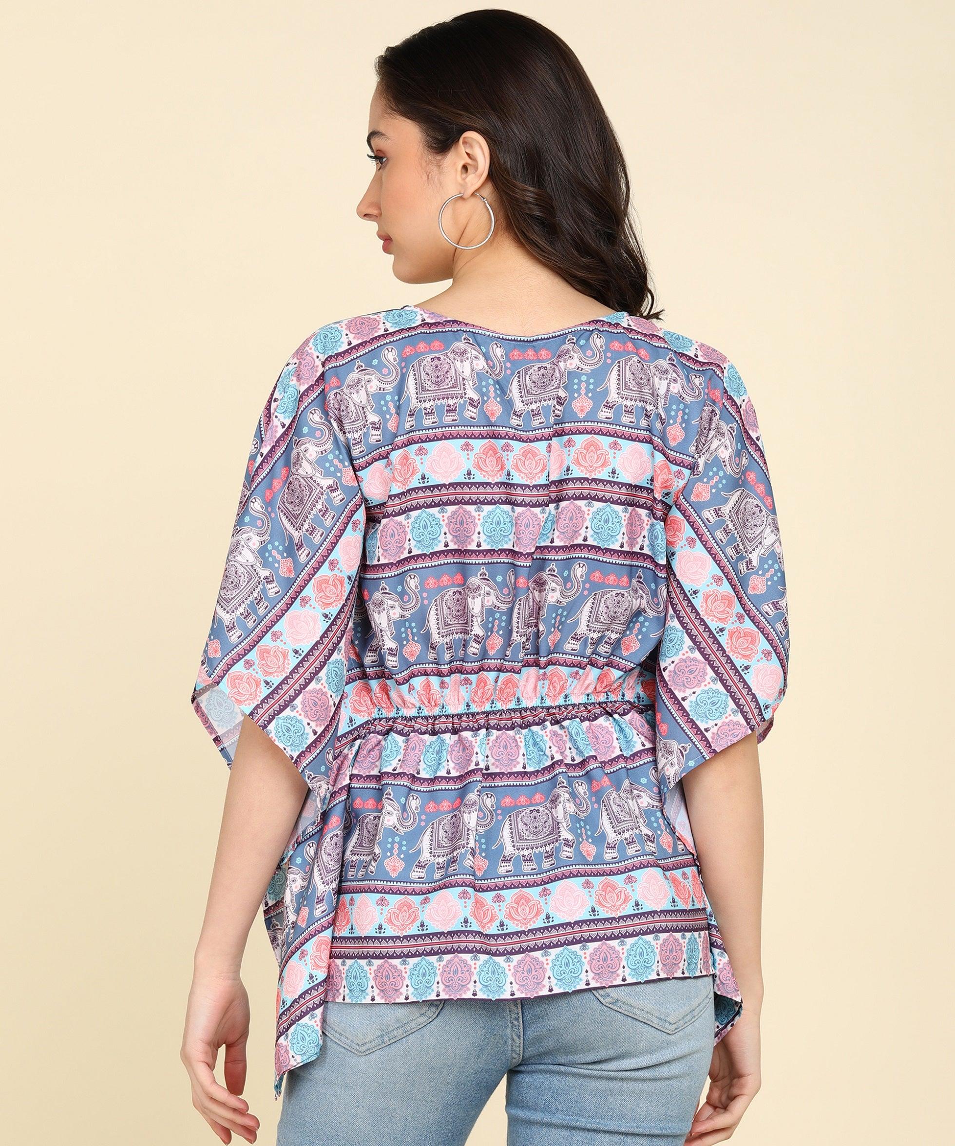 Ethnic Motifs Printed Kaftan Top - Znxclothing
