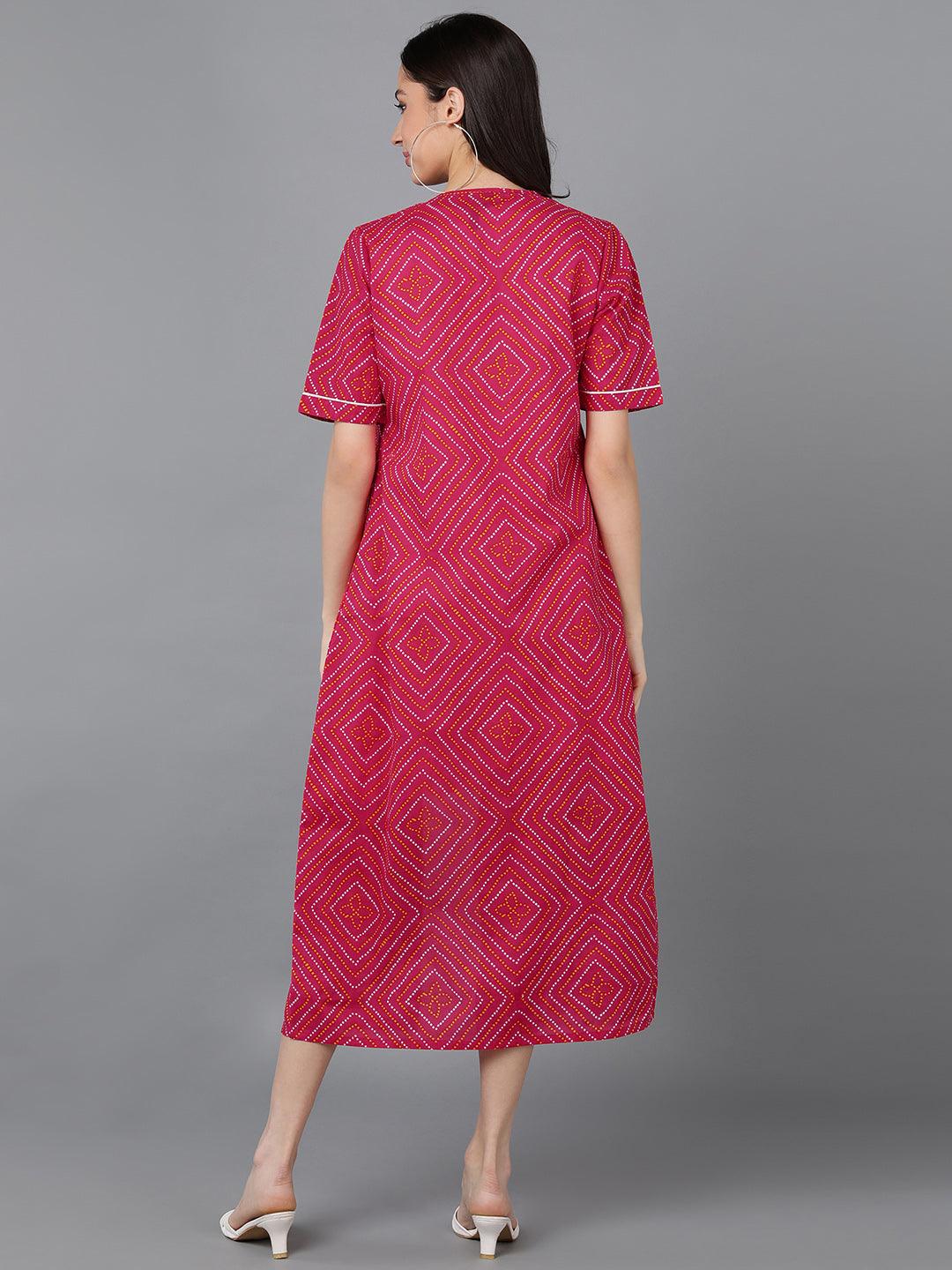 Solid White Dress With Bhandhani Printed Jacket - Znxclothing