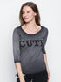 Black Printed Round Neck T-shirt - Znxclothing