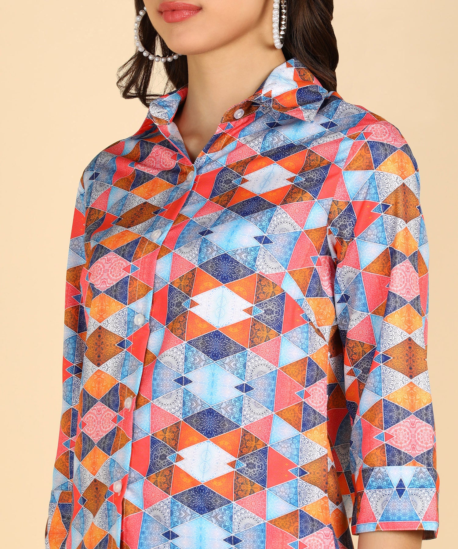 Geomatric Printed Multicolor Shirt