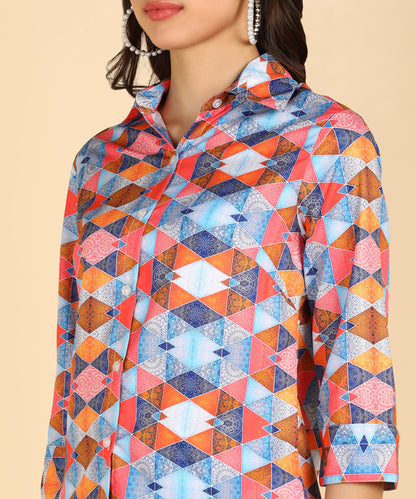 Geomatric Printed Multicolor Shirt