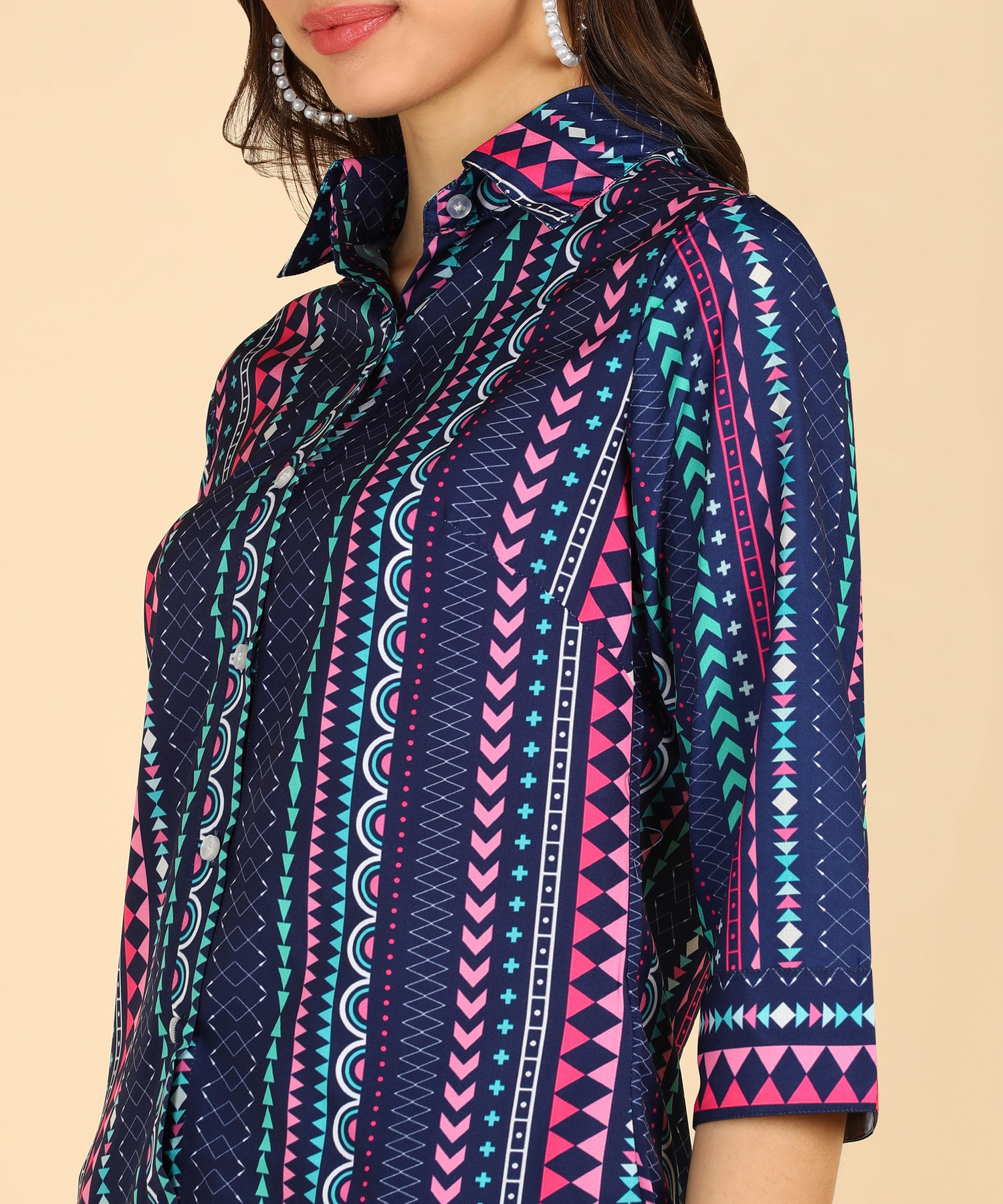 Blue Stripe Printed Shirt