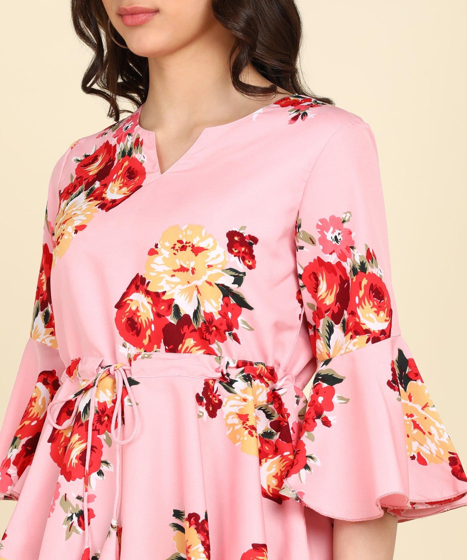 Floral Printed Pink Top - Znxclothing