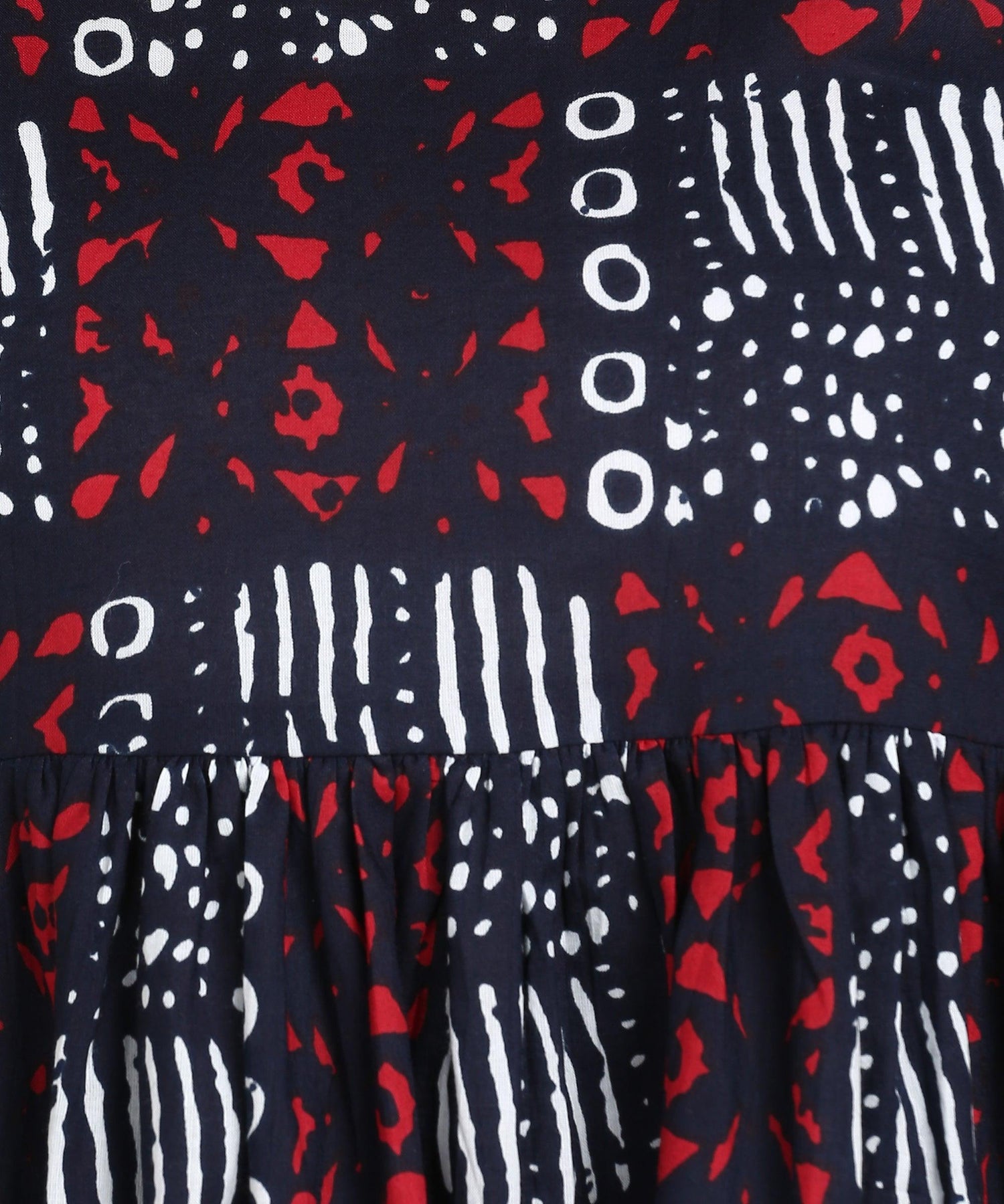 Znx Women White &amp; Red Printed short Dress - Znxclothing