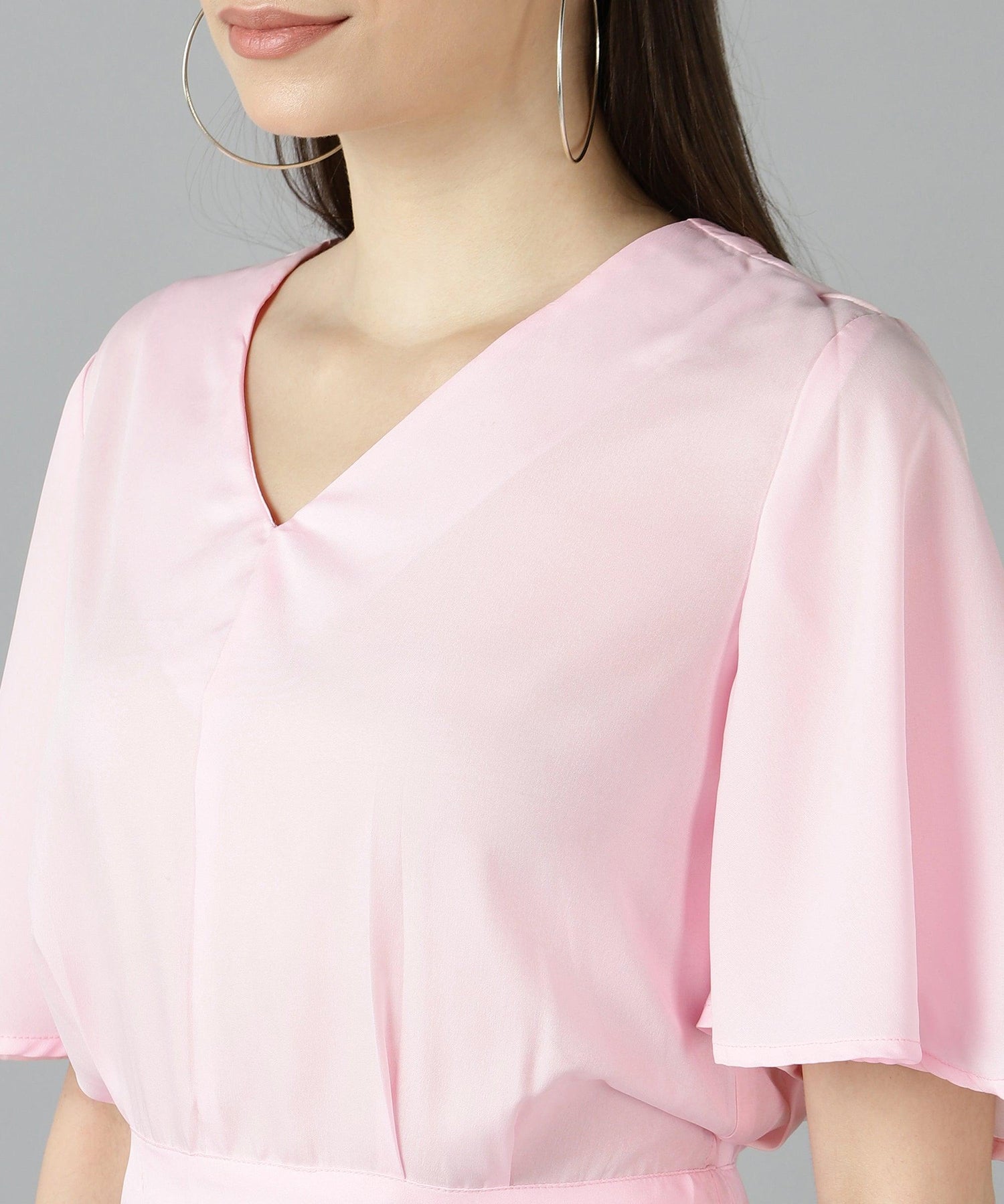 Znx Women Baby Pink Solid Crop Top - Znxclothing